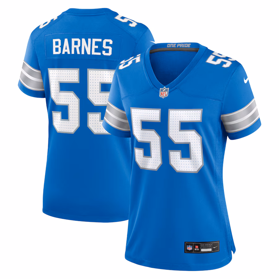 Women's Detroit Lions Derrick Barnes Nike Blue Team Game Jersey