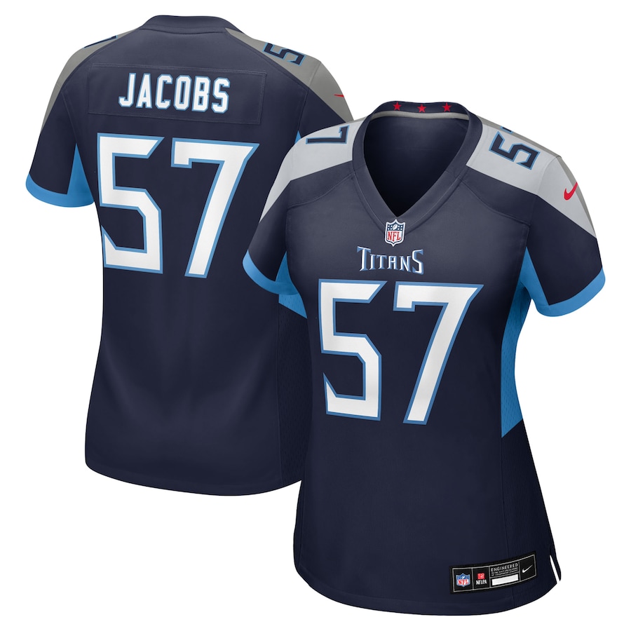 Women's Tennessee Titans Curtis Jacobs Nike Navy Team Game Jersey