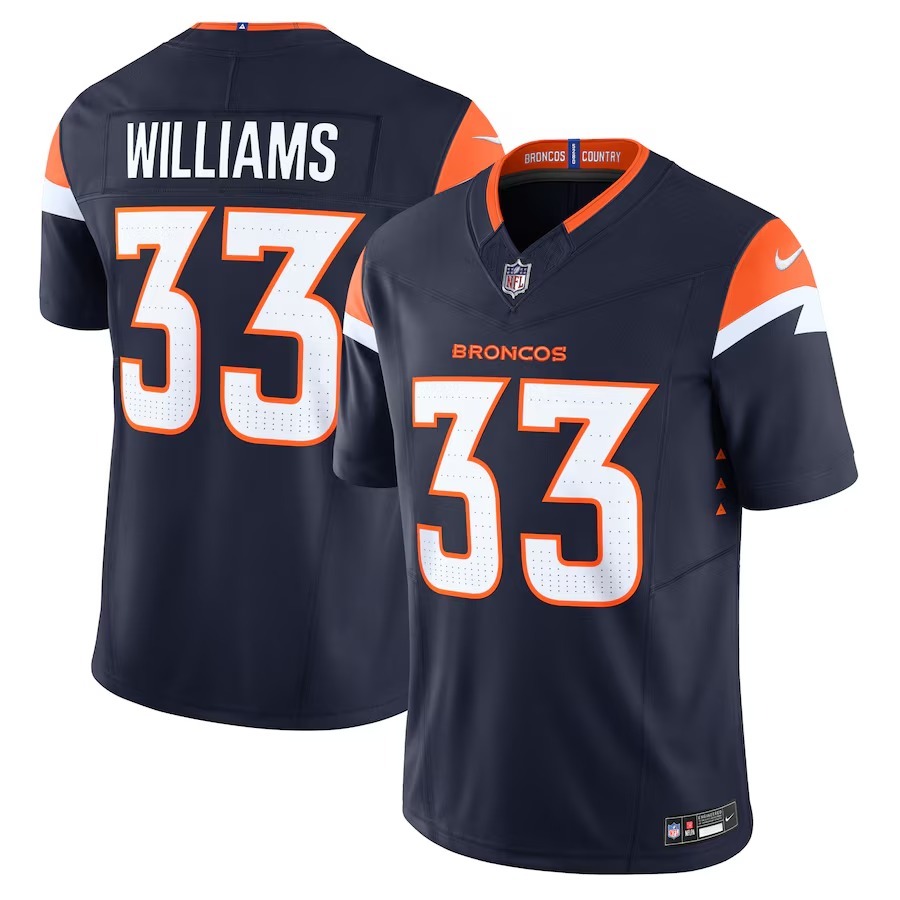 Men's Denver Broncos Javonte Williams Nike Navy Mile High Collection Vapor F.U.S.E. Limited Jersey