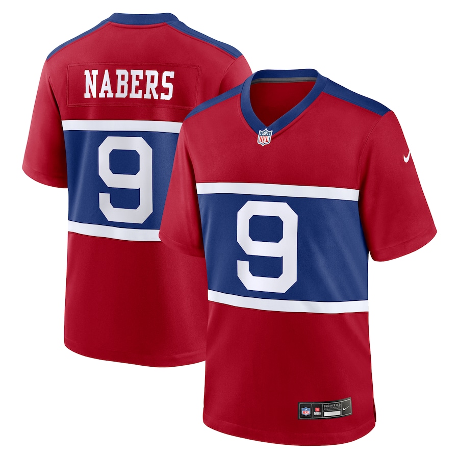 Men's New York Giants Malik Nabers Nike Century Red Alternate Player Game Jersey