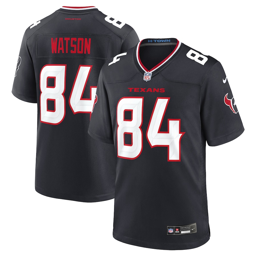 Men's Houston Texans Justin Watson Nike Navy Team Game Jersey