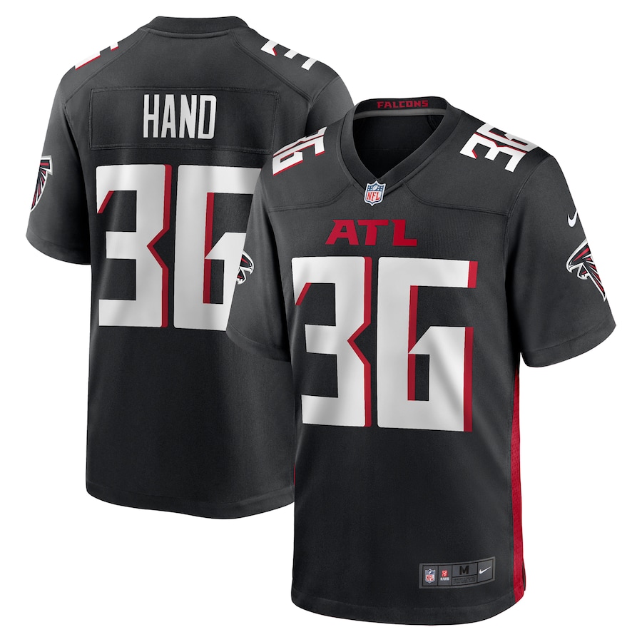 Men's Atlanta Falcons Harrison Hand Nike Black Team Game Jersey