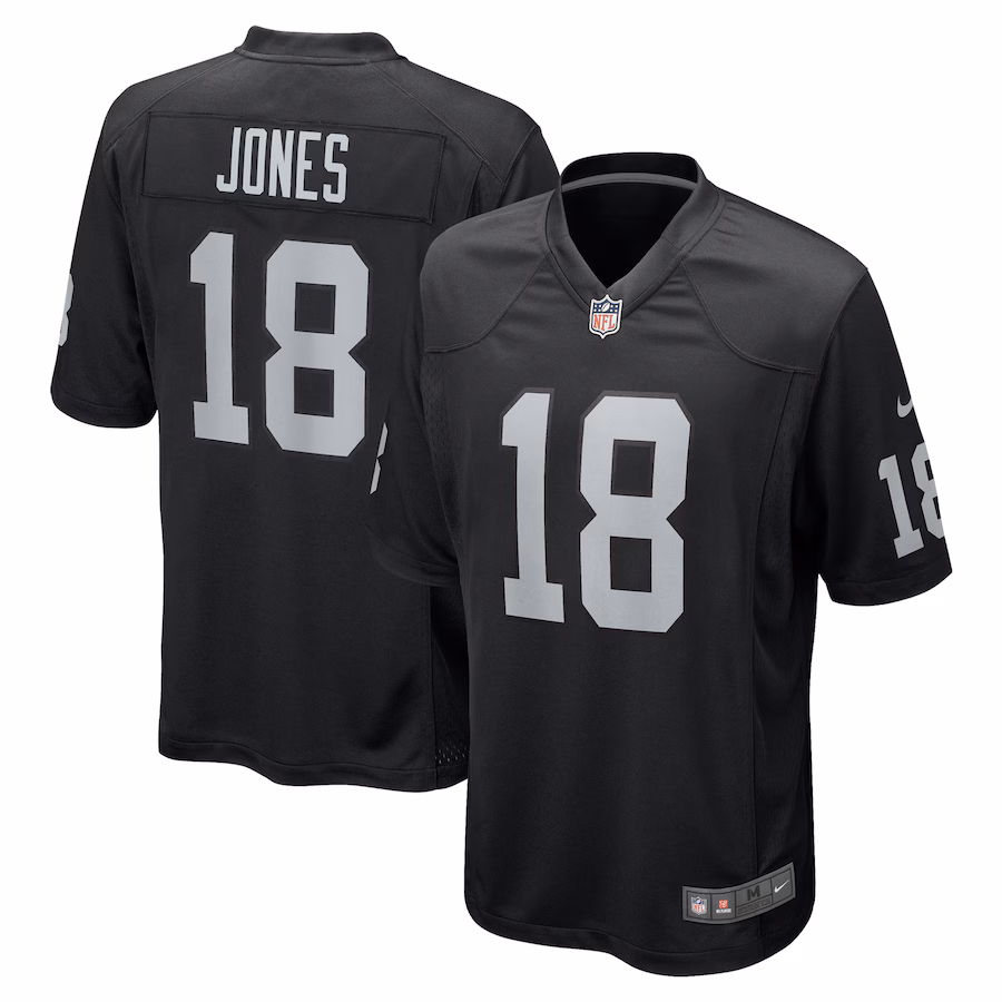 Men's Las Vegas Raiders Jack Jones Nike Black Team Game Jersey