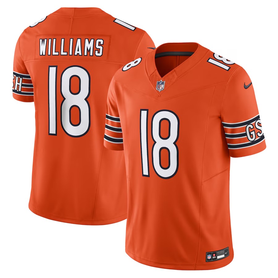 Men's Chicago Bears Caleb Williams Nike Orange Vapor F.U.S.E. Limited Jersey