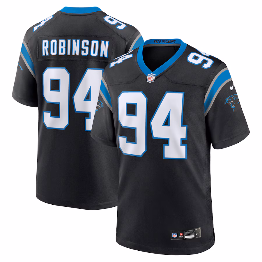 Men's Carolina Panthers A'Shawn Robinson Nike Black Game Jersey