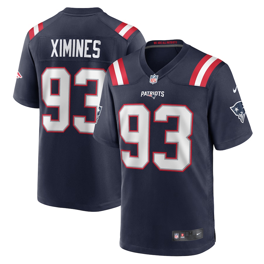 Men's New England Patriots Oshane Ximines Nike Navy Game Jersey