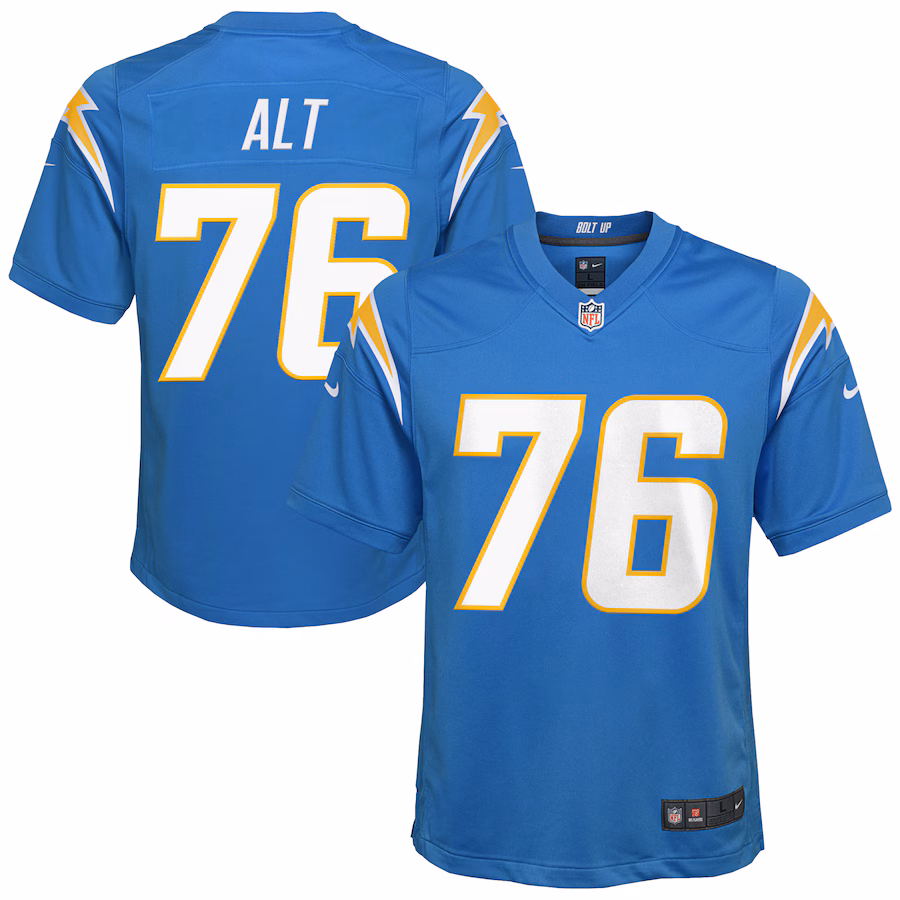 Youth Los Angeles Chargers Joe Alt Nike Powder Blue Player Game Jersey