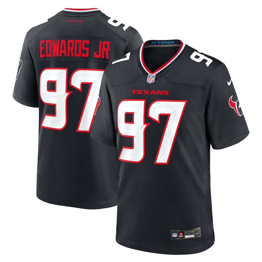 Men's Houston Texans Mario Edwards Jr. Nike Navy Team Game Jersey