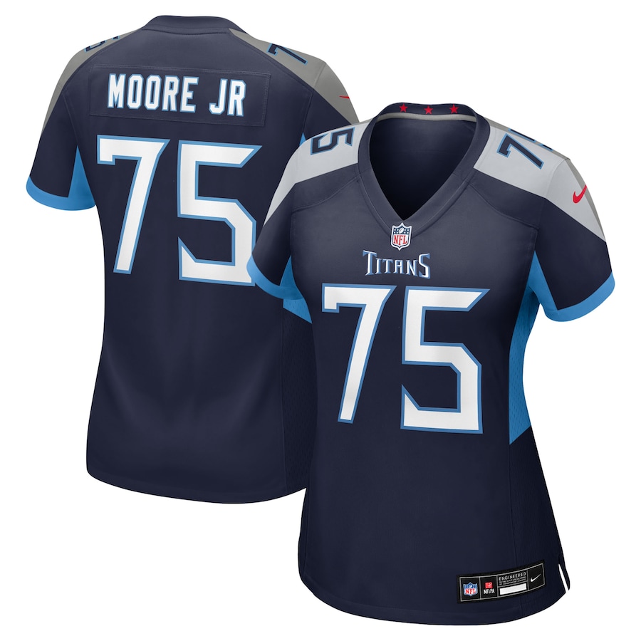Women's Tennessee Titans Dan Moore Jr. Nike Navy Team Game Jersey