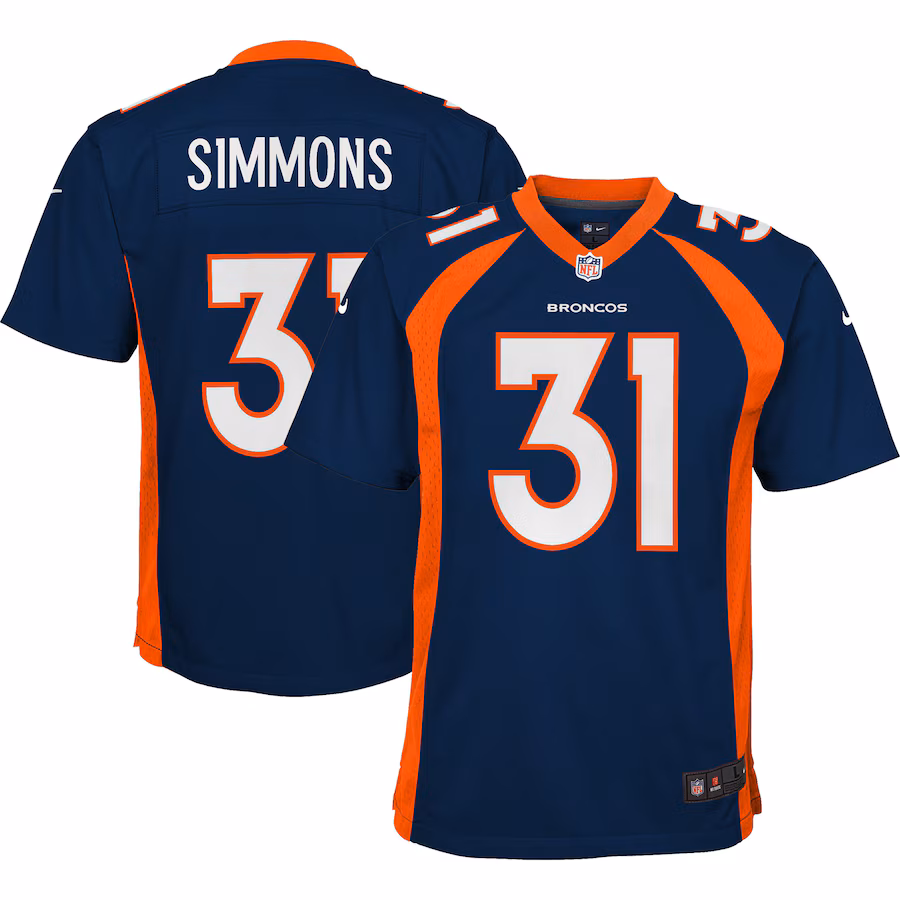Youth Denver Broncos Justin Simmons Nike Navy Game Jersey