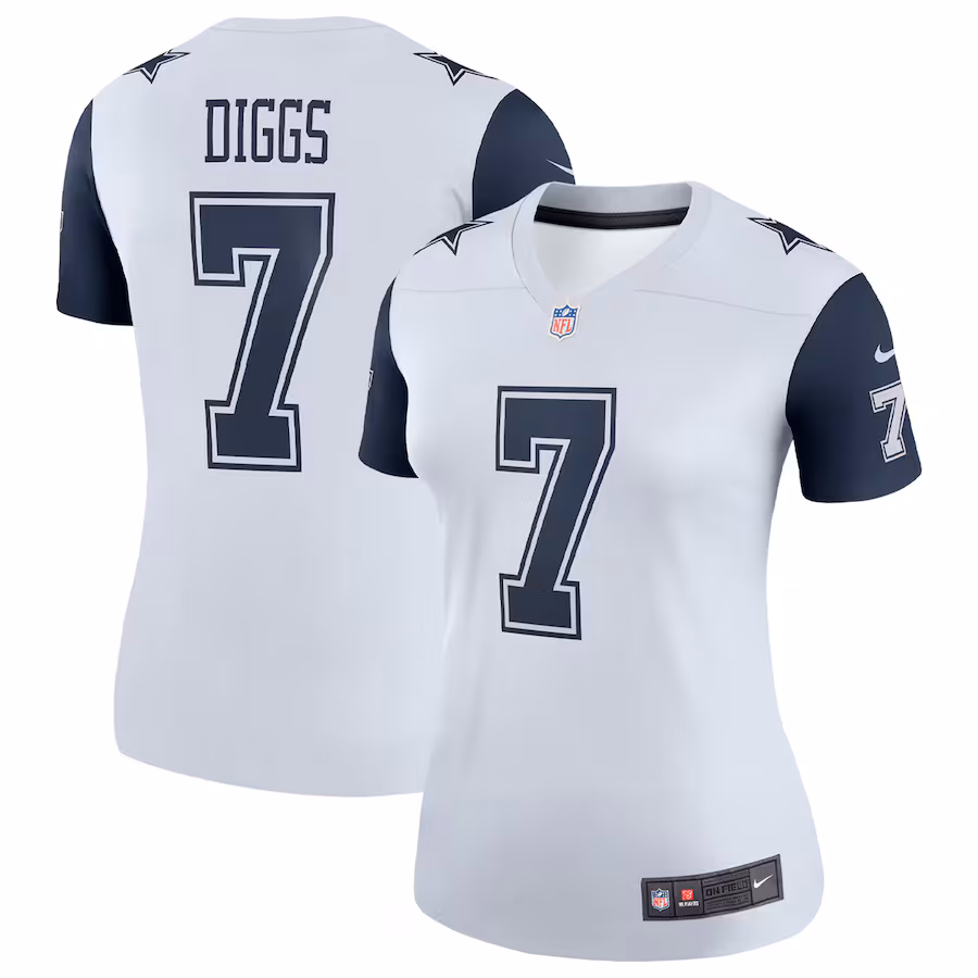 Women's Dallas Cowboys Trevon Diggs Nike White Legend Player Performance Top