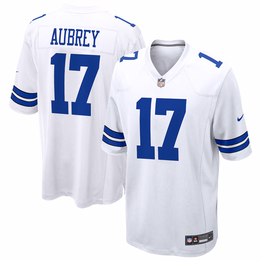 Men's Dallas Cowboys Brandon Aubrey Nike White Game Jersey