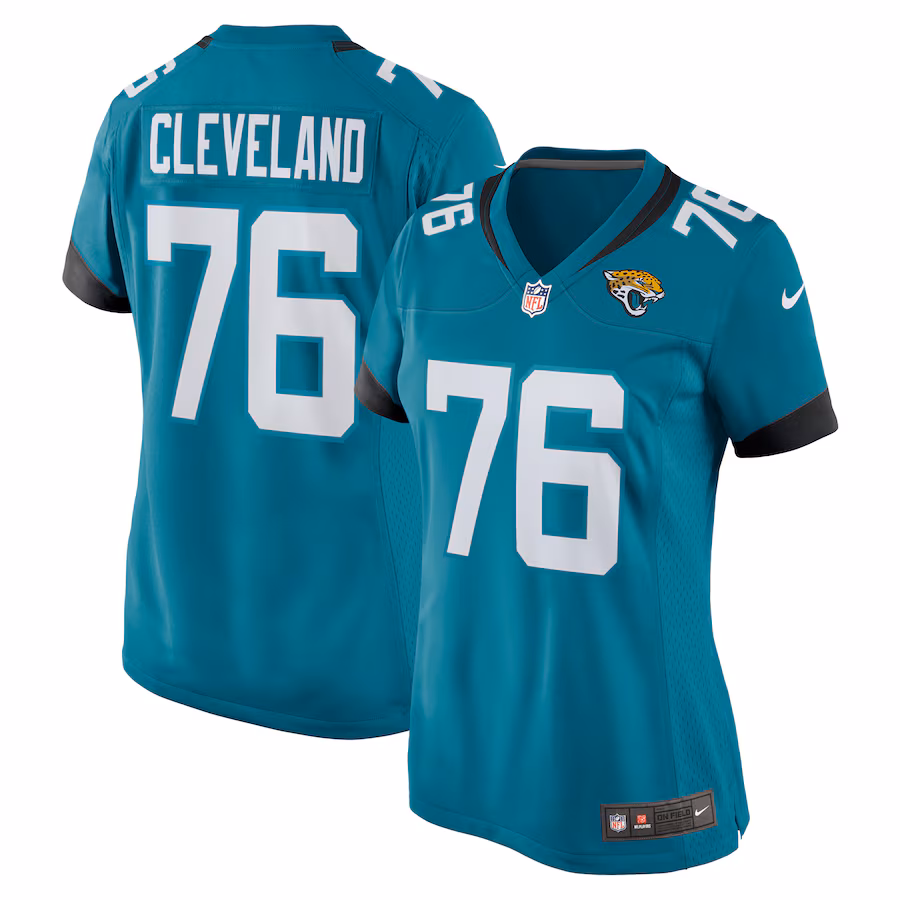 Women's Jacksonville Jaguars Ezra Cleveland Nike Teal Game Jersey
