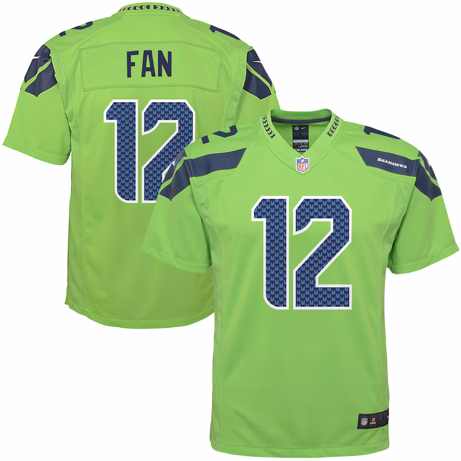 Youth Seattle Seahawks 12s Nike Neon Green Game Jersey