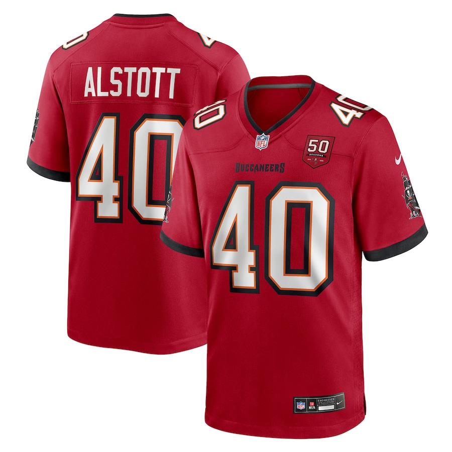Men's Tampa Bay Buccaneers Mike Alstott Nike Red 50th Anniversary Game Jersey
