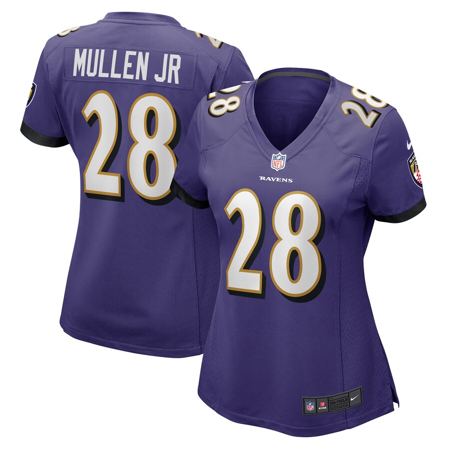 Women's Baltimore Ravens Trayvon Mullen Jr. Nike  Purple Team Game Jersey