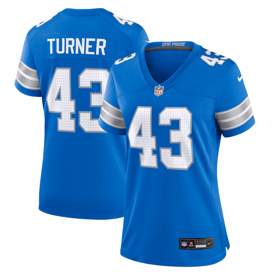Women's Detroit Lions James Turner Nike Blue Game Jersey