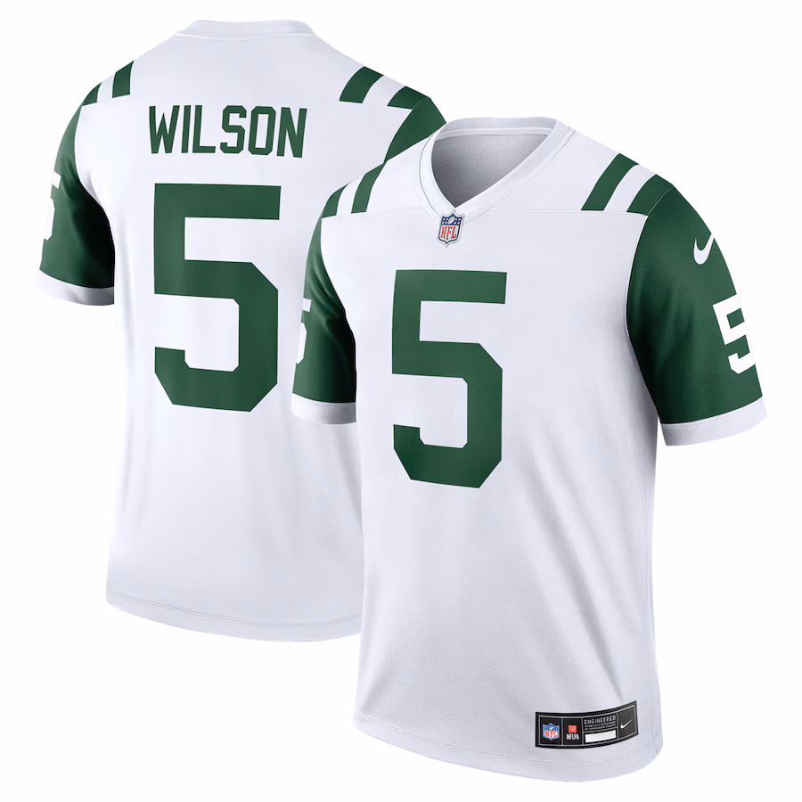 Men's New York Jets Garrett Wilson Nike White Alternate Legend Player Performance Top