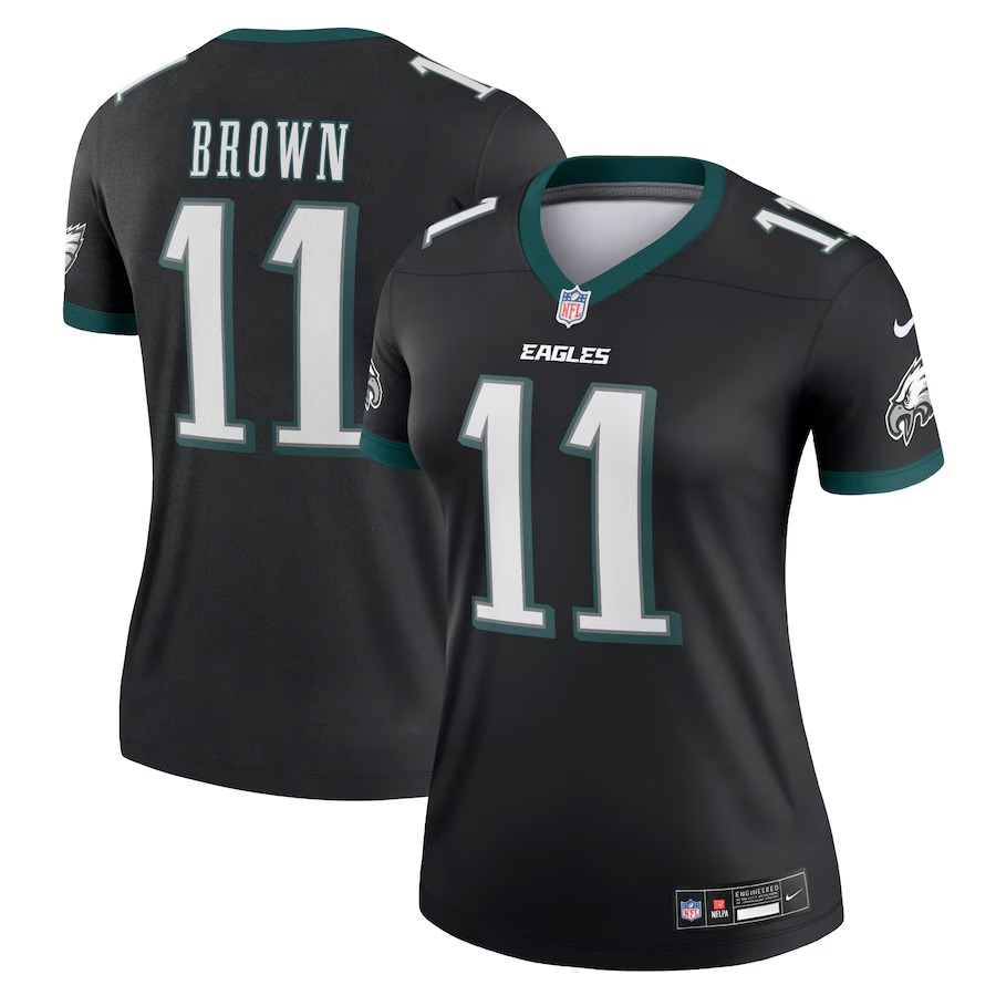 Women's Philadelphia Eagles A.J. Brown Nike Black Alternate Legend Player Performance Top