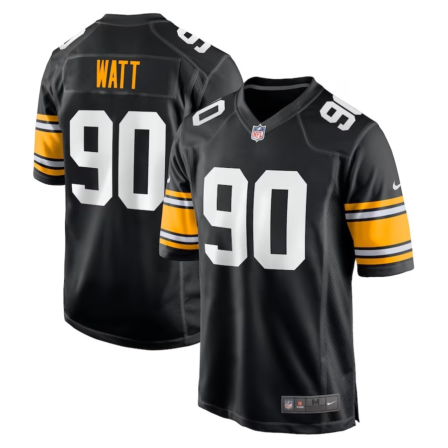 Men's Pittsburgh Steelers T.J. Watt Nike Black Alternate Game Jersey