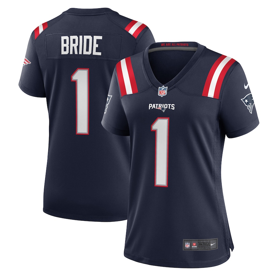 Women's New England Patriots Number 1 Bride Nike Navy Game Jersey
