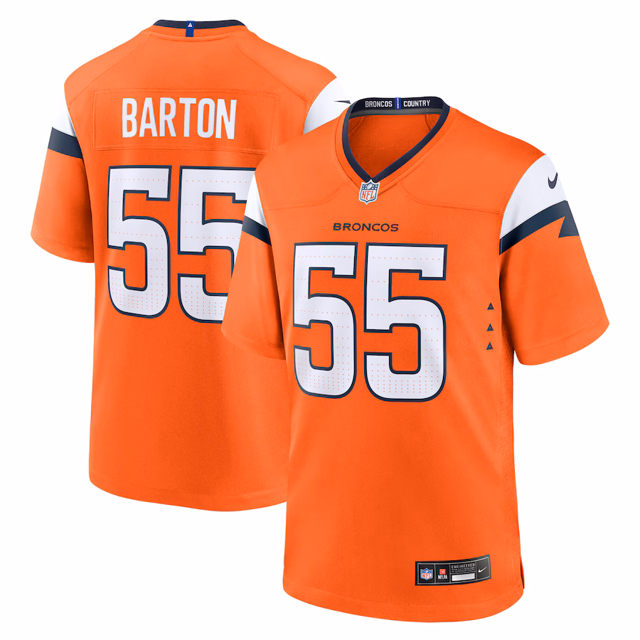 Men's Denver Broncos Cody Barton Nike Orange Game Jersey