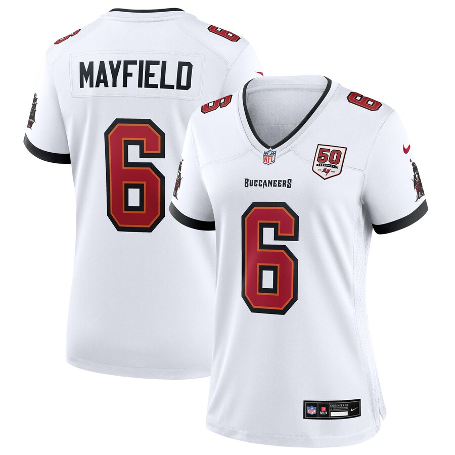 Women's Tampa Bay Buccaneers Baker Mayfield Nike White 50th Anniversary Game Jersey
