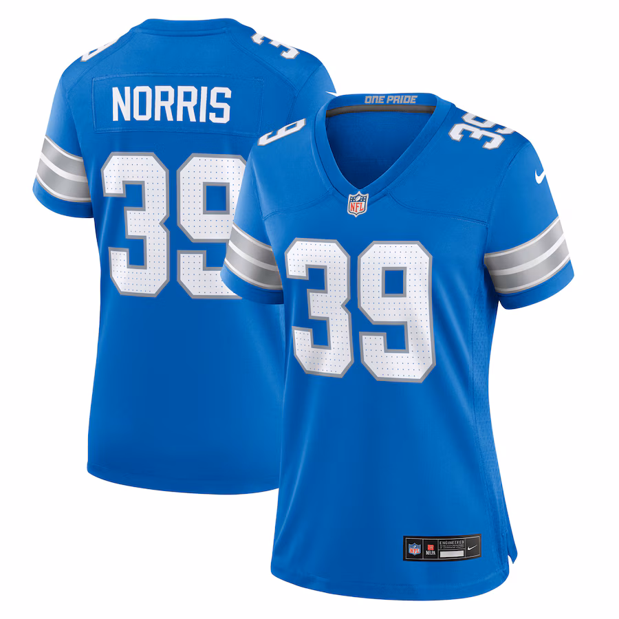 Women's Detroit Lions Morice Norris Nike Blue Game Jersey