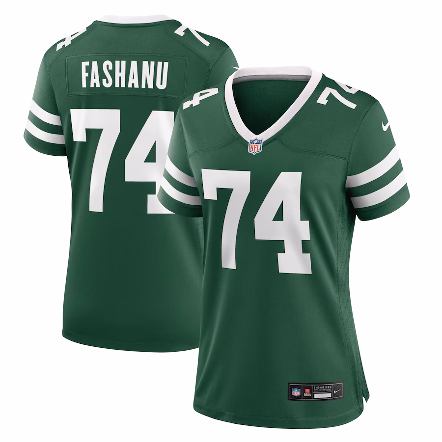Women's New York Jets Olu Fashanu Nike Legacy Green Team Game Jersey