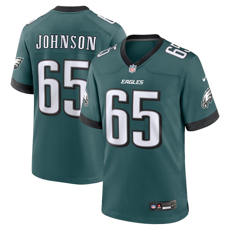 Men's Philadelphia Eagles Lane Johnson Nike Midnight Green Team Game Jersey