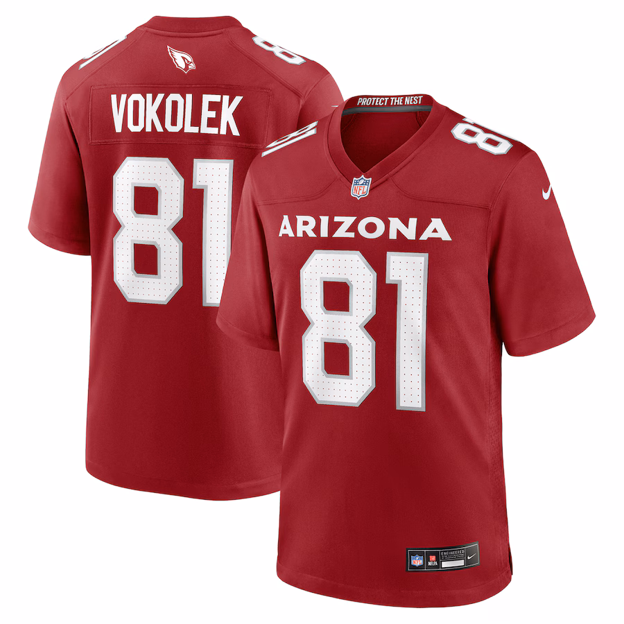 Men's Arizona Cardinals Travis Vokolek Nike Cardinal Team Game Jersey