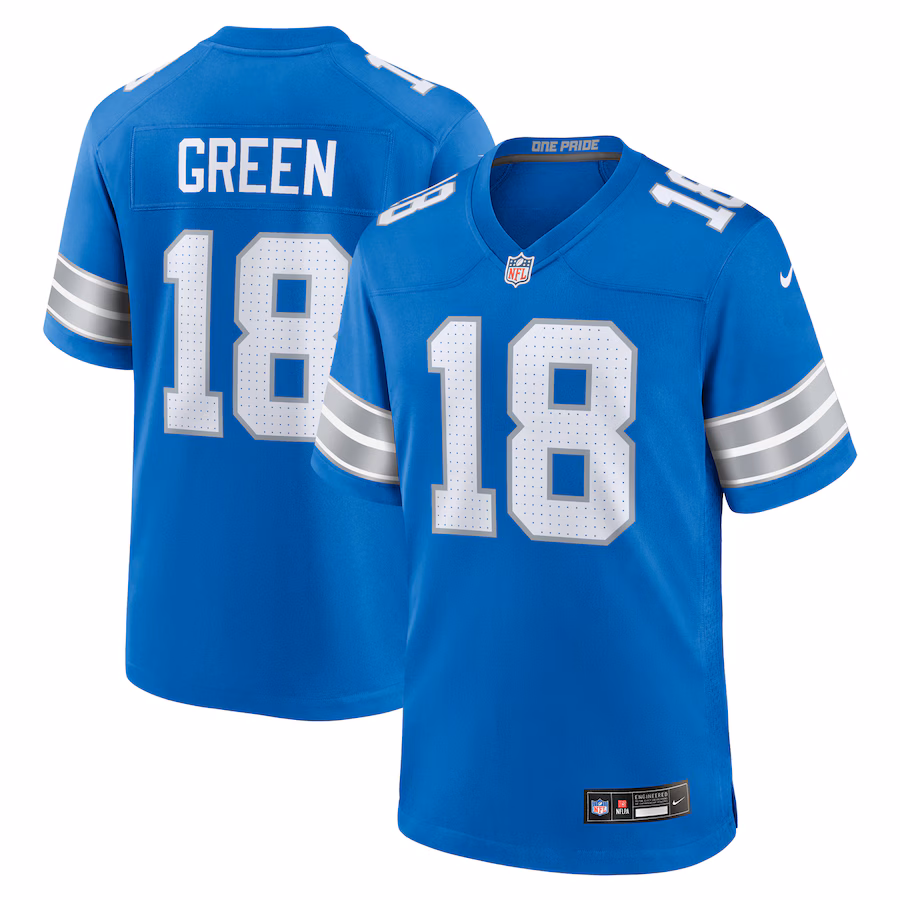 Men's Detroit Lions Antoine Green Nike Blue Team Game Jersey