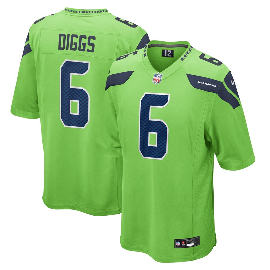Men's Seattle Seahawks Quandre Diggs Nike Neon Green Game Jersey