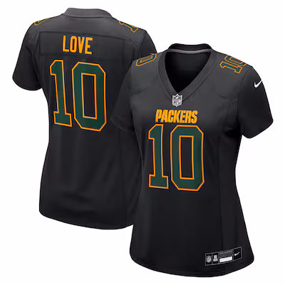 Women's Green Bay Packers Jordan Love Nike Black Fashion Game Jersey