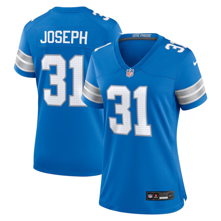 Women's Detroit Lions Kerby Joseph Nike Blue Team Game Jersey