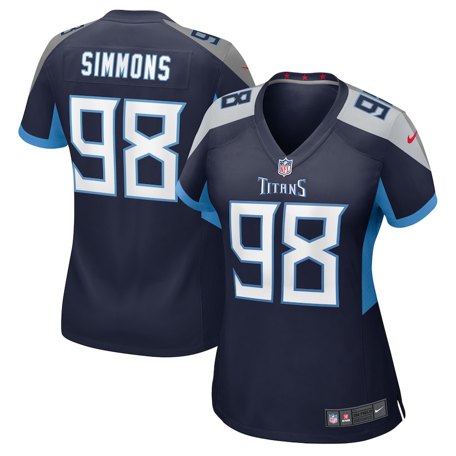 Women's Tennessee Titans Jeffery Simmons Nike Navy Game Jersey