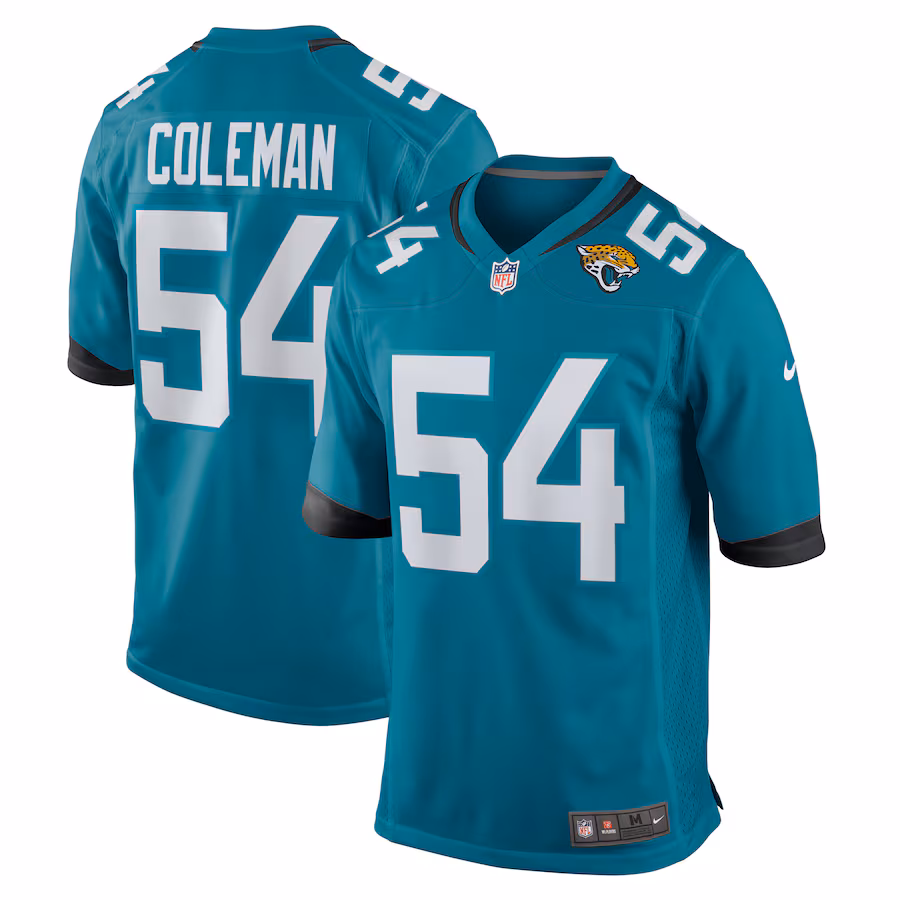 Men's Jacksonville Jaguars DJ Coleman Nike Teal Game Jersey