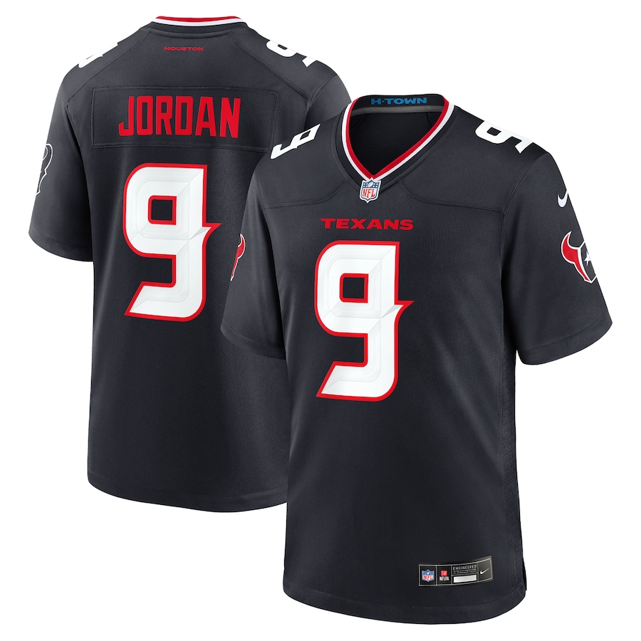 Men's Houston Texans Brevin Jordan Nike Navy Team Game Jersey