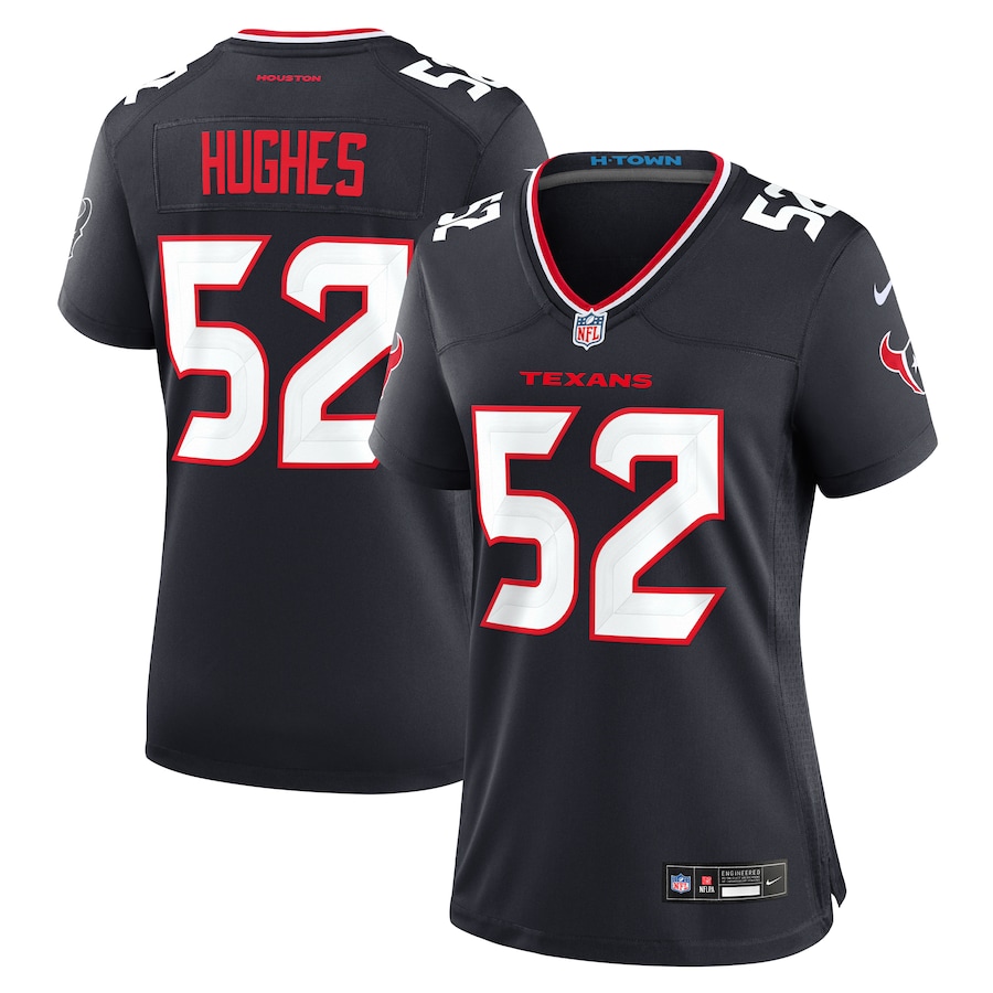 Women's Houston Texans Jerry Hughes Nike Navy Team Game Jersey