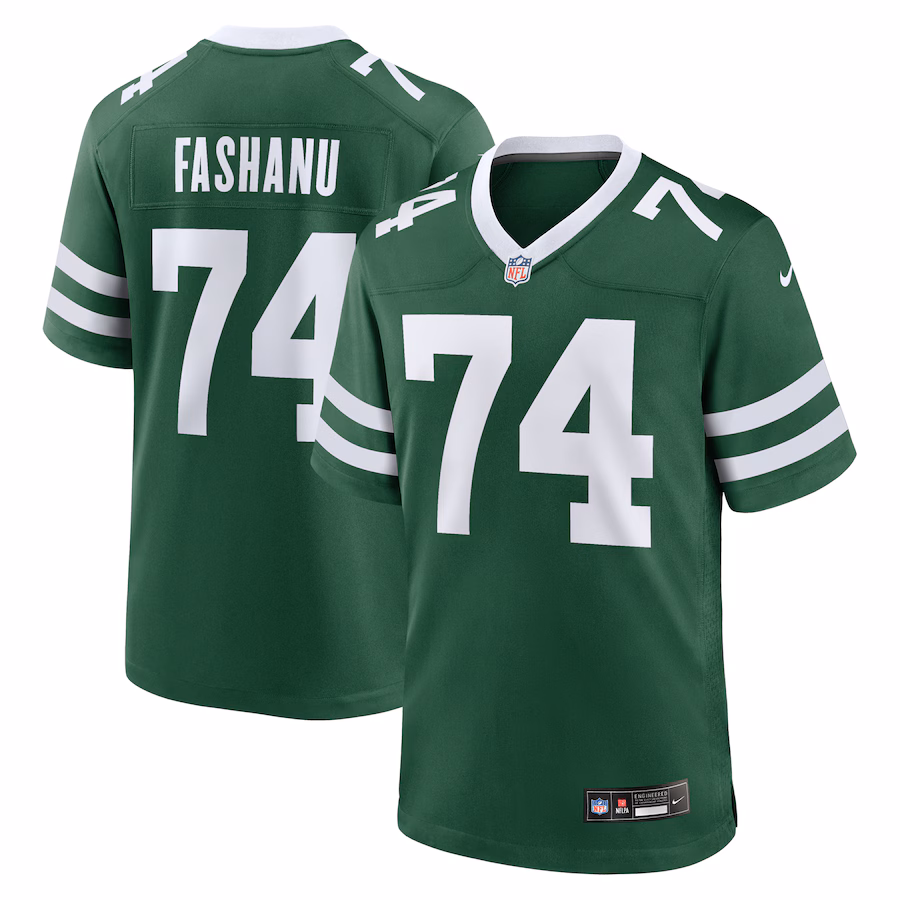 Men's New York Jets Olu Fashanu Nike Gotham Green Player Game Jersey