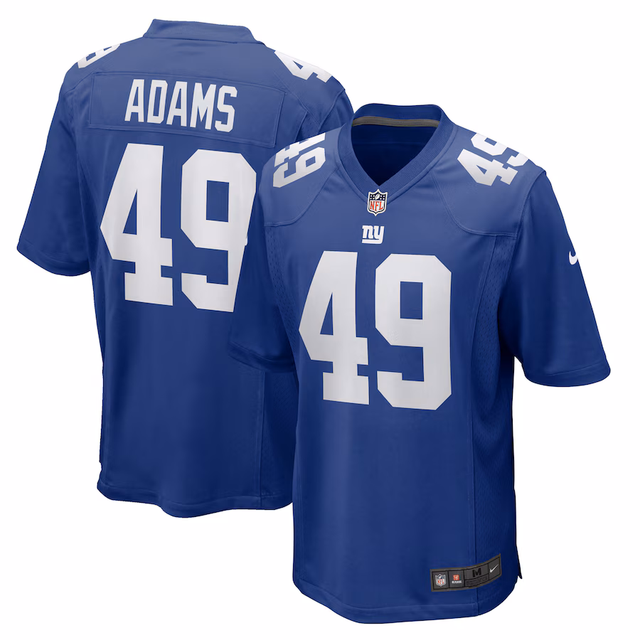 Men's New York Giants Matthew Adams Nike Royal Team Game Jersey