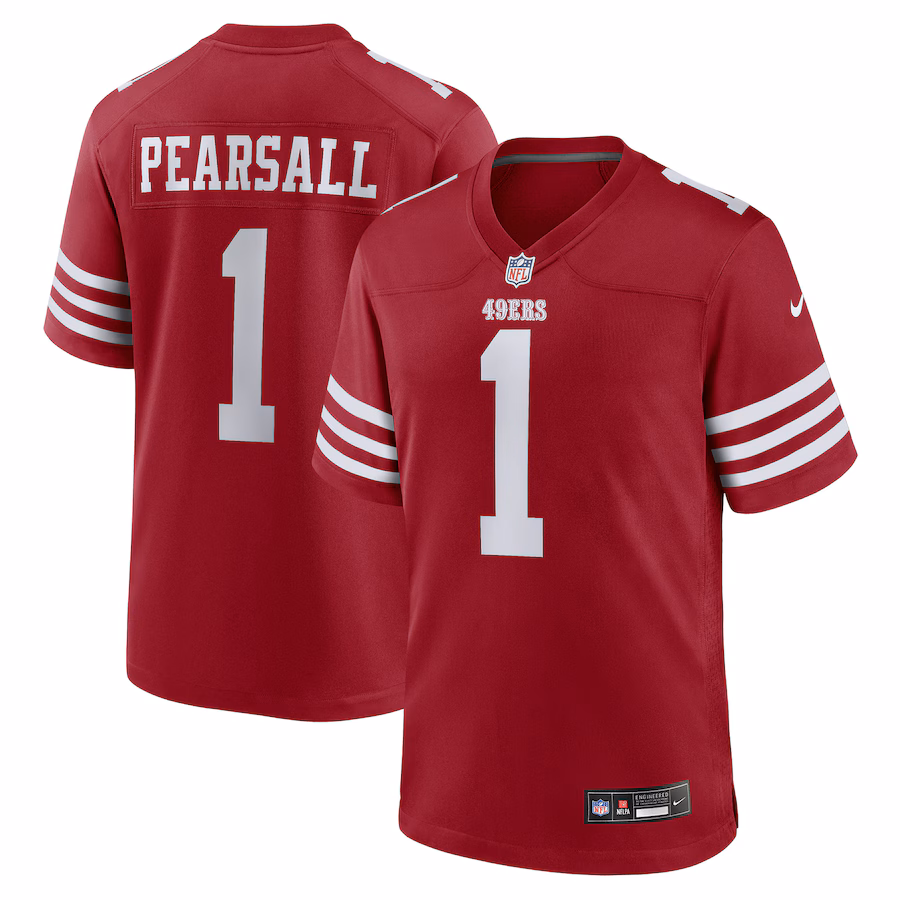 Men's San Francisco 49ers Ricky Pearsall Nike  Scarlet Team Game Jersey