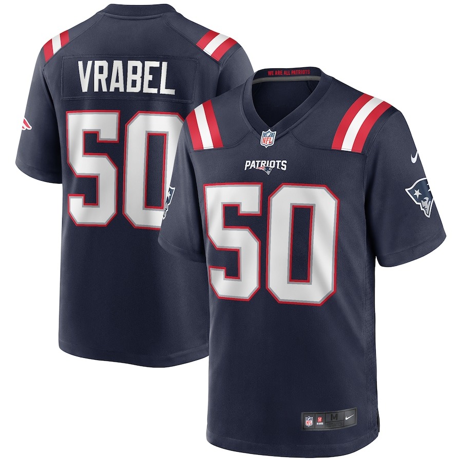 Men's New England Patriots Mike Vrabel Nike Navy Game Retired Player Jersey