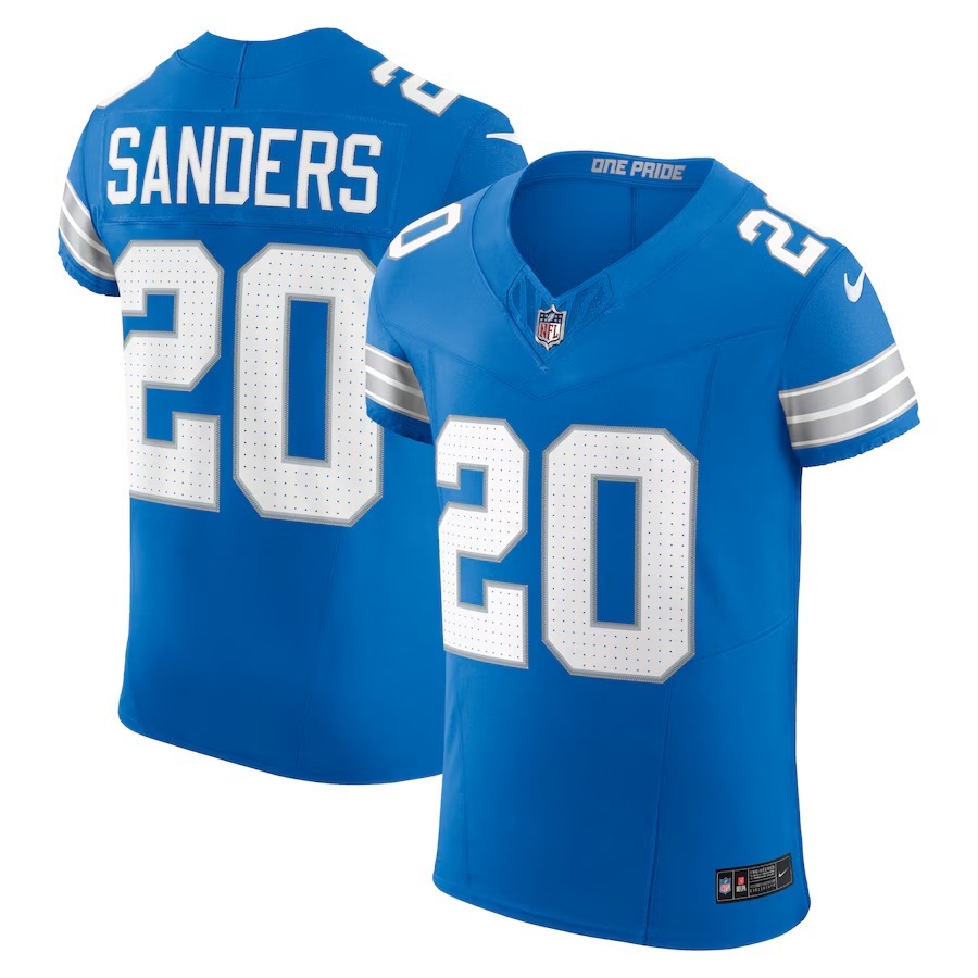 Men's Detroit Lions Barry Sanders Nike Blue Retired Player Vapor F.U.S.E. Elite Jersey