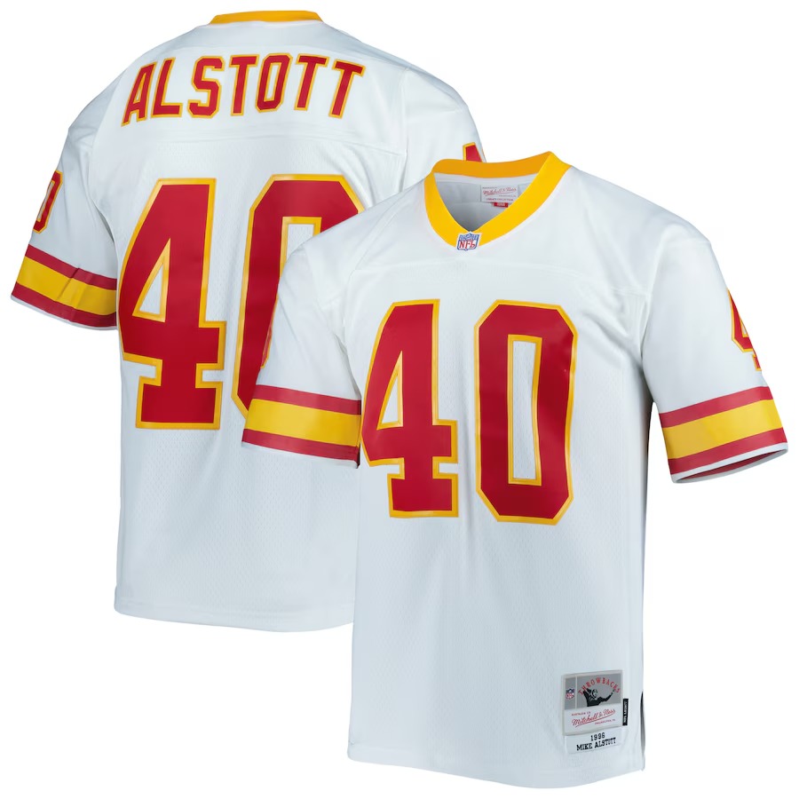 Men's Tampa Bay Buccaneers Mike Alstott Mitchell & Ness White Legacy Replica Jersey