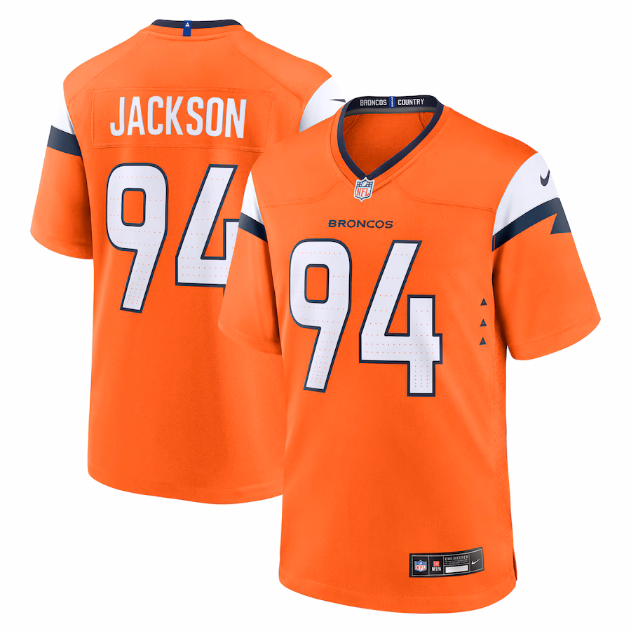 Men's Denver Broncos Jordan Jackson Nike Orange Team Game Jersey