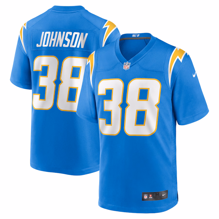 Men's Los Angeles Chargers Emany Johnson Nike Powder Blue Team Game Jersey