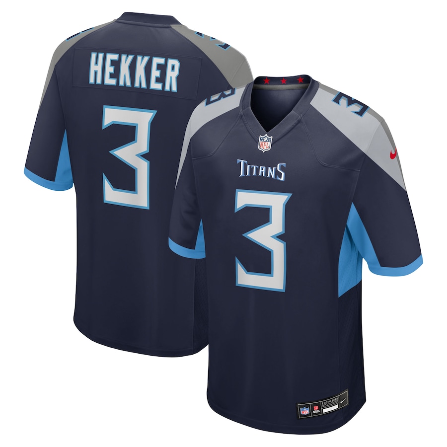 Men's Tennessee Titans Johnny Hekker Nike Navy Team Game Jersey