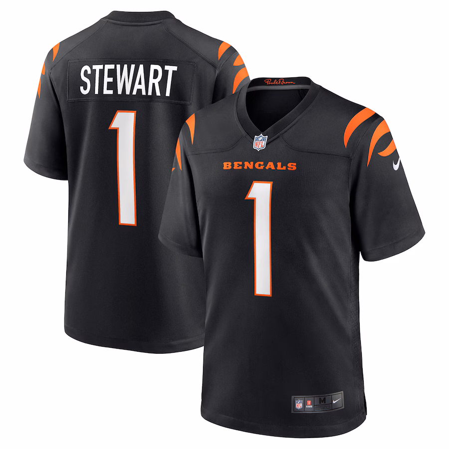 Men's Cincinnati Bengals Shemar Stewart Nike Black 2025 NFL Draft First Round Pick Game Jersey
