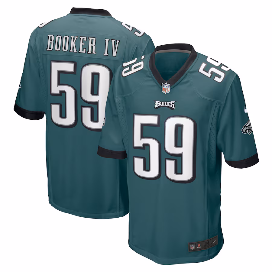 Men's Philadelphia Eagles Thomas Booker IV Nike Midnight Green  Game Jersey